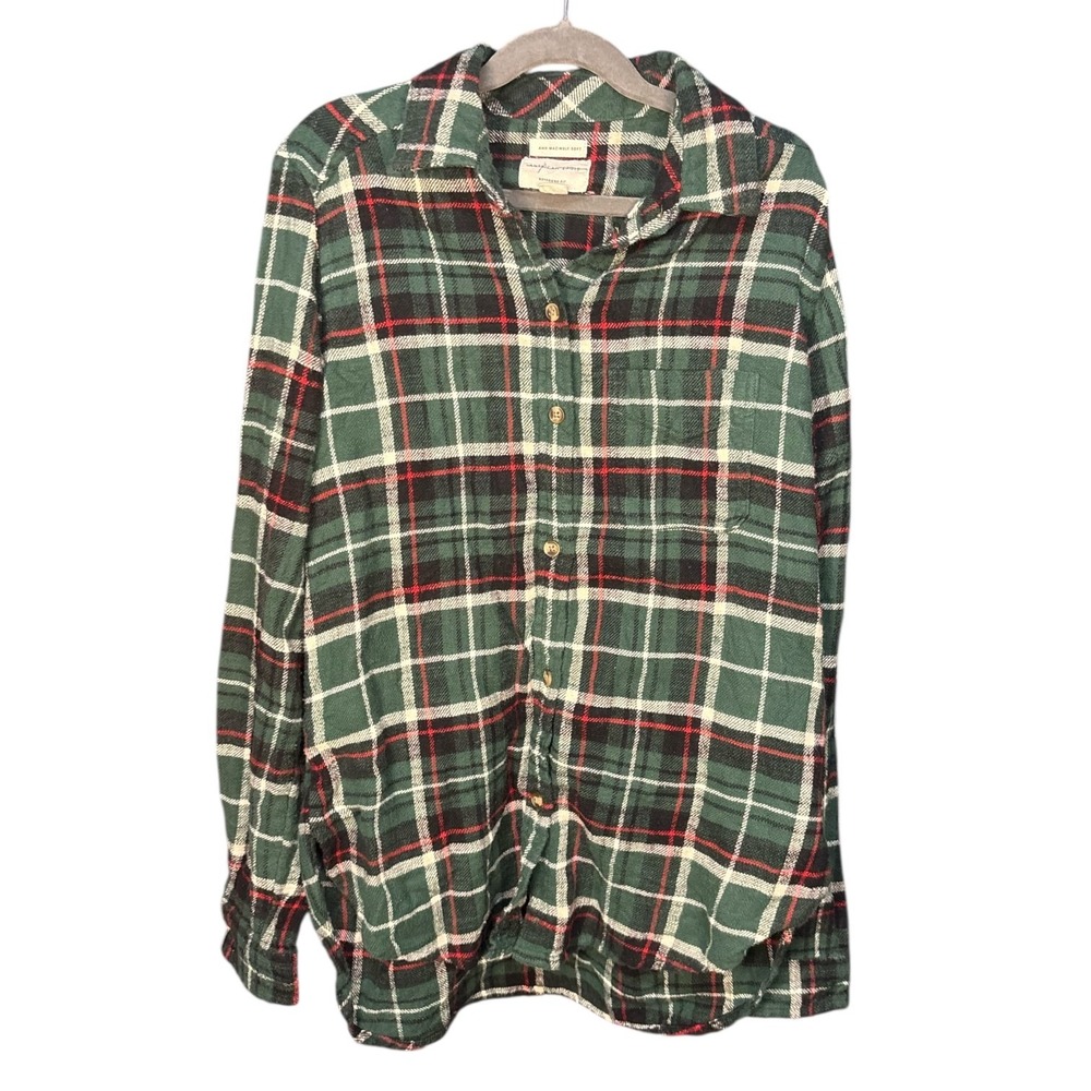 American Eagle Ahh-mazingly Soft Plaid Flannel Shirt Boyfriend Fit XS Cotton LS